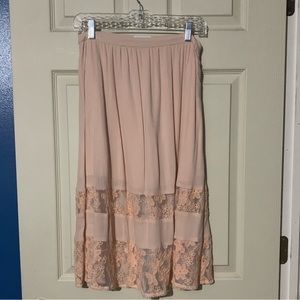 Love Sadie Dusty Pink Midi Skirt Size Small